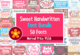 Giveaway – Sweet Handwritten Fonts Bundle: Free Commercial Use | 50 Playful and Versatile Fonts – for Windows, Mac, Linux