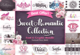 Font Giveaway – Sweet Romantic Collection Font & Graphic Bundle: Free 43 Premium Fonts & 4 Premium Graphic Packages with Commercial License