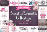Font Giveaway – Sweet Romantic Collection Font & Graphic Bundle: Free 43 Premium Fonts & 4 Premium Graphic Packages with Commercial License