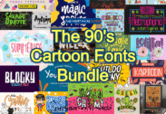 96% Off + 10% Off Coupon on The 90’s Cartoon Fonts Bundle – A Collection of 98 Cartoon Fonts Across 33 Font Families.