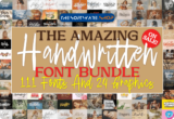99% Off – The Amazing Handwritten Font Bundles: 111 Premium Fonts & 24 Premium Graphics with Commercial License.