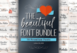 Giveaway – The Beautiful Font Bundle: Free 70 Premium Fonts with Commercial License – for Windows, Mac, Linux