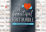 Giveaway – The Beautiful Font Bundle: Free 70 Premium Fonts with Commercial License – for Windows, Mac, Linux