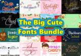 Font Giveaway – The Big Cute Fonts Bundle: Free 50 Premium Fonts Download with Commercial License