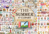 Gievaway – The Big Summer Clipart Bundle 2: Free 37 High-Resolution PNG Sets with Transparent Backgrounds – Commercial License