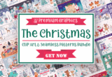 Giveaway – The Christmas Bundle: Free 37 watercolor & vector designs, clip art & seamless patterns | Commercial License