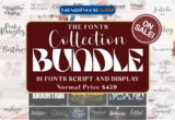 $1 Only – The Fonts Collection Bundle: 31 Premium Fonts by Megatype – Commercial License