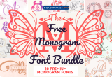 Giveaway: Monogram Font Bundle – Free Commercial License – 20 Premium Monogram Fonts – for Windows & Mac