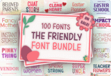 Giveaway – The Friendly Font Bundle: Free 100 Stunning Fonts for Creative Projects | Commercial License | OTF & TTF for Windows, Mac OS X