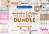Font Giveaway: The Handwritten Collections Font Bundle – Free Commercial License – 150 Premium Fonts – for Windows & Mac