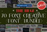 Font Giveaway – The Huge Creative Font Bundle: Free Commercial License – 70 Unique and Creative Premium Fonts – for Windows, Mac, Linux