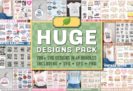 $1 Only – The Huge Designs Pack SVG Bundle: 700+ Designs – SVG, EPS, PNG | Commercial License