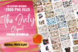 Giveaway – The July Clipart Huge Bundle: Free 55 Whimsical Illustration Sets | Ideal for Crafts, Gifts, Planners, Sublimation | Commercial License Included