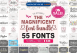 Font Giveaway – The Magnificent Font Bundle: Free 55 Premium Fonts with Commercial Use License