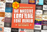 Giveaway – The Massive Crafting Font Bundle: Free 157 Premium Fonts | Commercial License