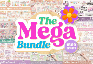 99% Off – The Mega Craft Bundle: 1500 Designs with Commercial License – premium SVG, PNG, EPS, and DXF files
