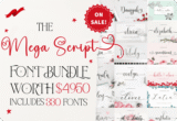 Giveaway – The Mega Script Font Bundle: Free 330 Premium Fonts | Commercial License – for Windows, Mac