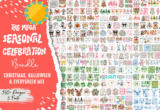 Giveaway – The Mega Seasonal Celebration Bundle: Free 358 premium graphics and fonts | Commercial License
