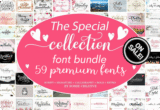 Giveaway  – The Special Collection Font Bundle: 59 Premium Fonts with Commercial License – for Windows, Mac, Linux