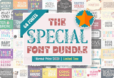 The Special Font Bundle: Free 68 Premium Fonts by Eightde | Commercial License