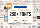 Font Giveaway: Super Collection Font Bundle – Free Lifeitme Commercial License – 258 Premium Fonts from the Designer Balpirik – for Windows & MacOS
