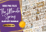 Gieaway – The Ultimate Spring Clipart Bundle: 1000 High-Resolution PNG Files | Perfect for Crafts, Sublimation, and Digital Projects | Commercial License Included