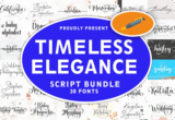 Giveaway – Timeless Elegance Script Bundle: Free 30 Script, Calligraphy & Handwritten Fonts | Commercial License Included
