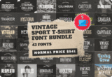 Giveaway – Vintage Sport T-Shirt Font Bundle: Free Commercial License | 43 Retro-Inspired Fonts for T-Shirt Design