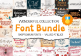 Giveaway – Wonderful Collection Font Bundle: Free 100 Premium Fonts with Commercial License
