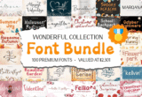 Giveaway – Wonderful Collection Font Bundle: Free 100 Premium Fonts with Commercial License