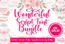 Giveaway- Wonderful Script Font Bundle: 53 Premium Fonts & 12 Premium Graphics | Commercial License