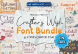 Font Giveaway – Crafter’s Wish Font Bundle:  Free Commercial License | 35 Premium Fonts by AEN Creative Studio